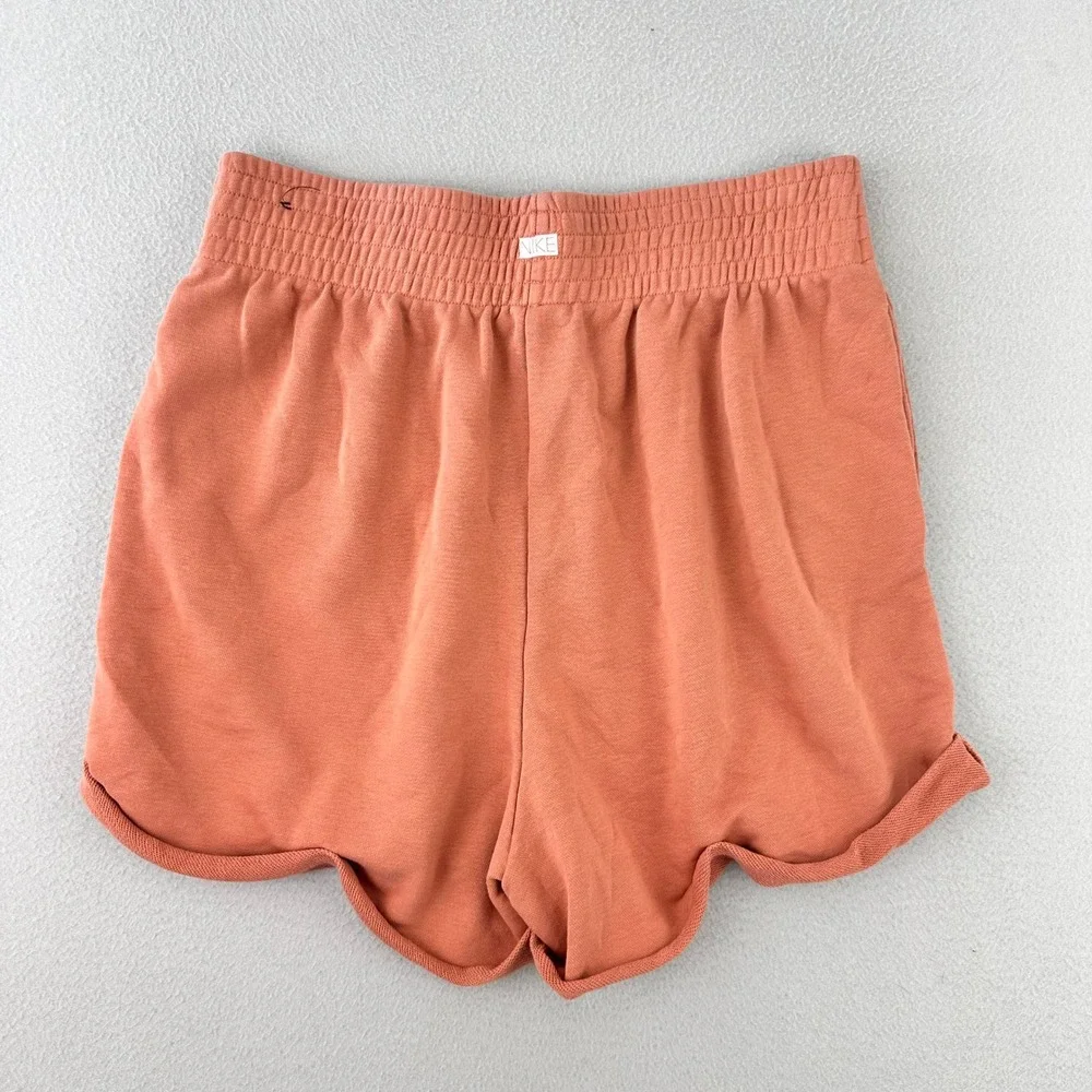 Nike‎ Athletic Shorts Women L Terracotta Orange Gym Baggy Loose High Rise